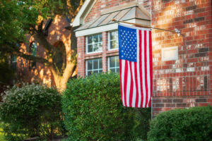 Flag flying at home in Shenandoah, TX